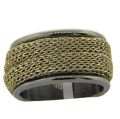 anillo lurex ancho centro amarillo borde negro